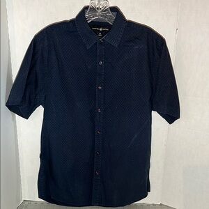 Beverly Hills Polo Club Black Casual Button Down Shirt Classic Design